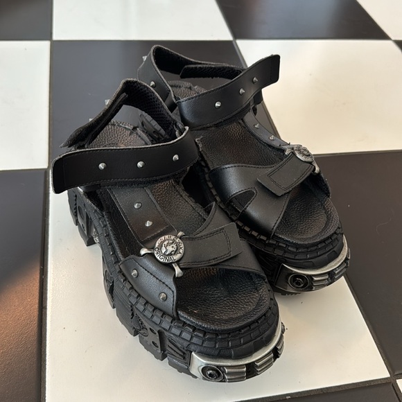 NEW ROCK PLATFORM SANDALS BLACK TANK M-BIOS130-C7 - Picture 2 of 11